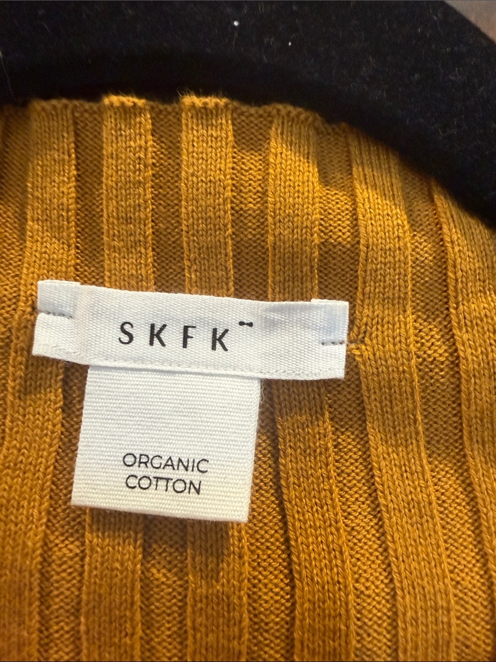 Skunkfunk Mustard Ribbed Knit Midi Dress - Picture 4 of 5